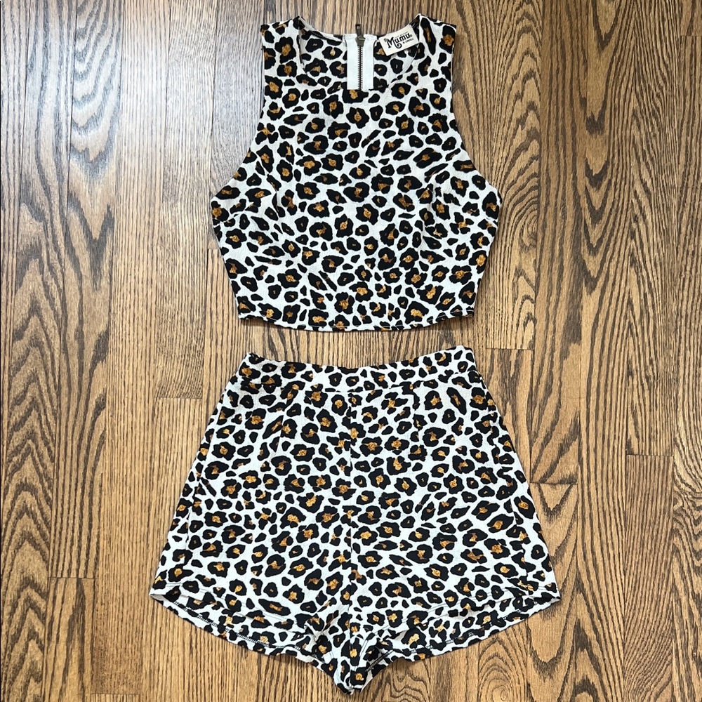 Show Me Your Mumu Animal Print Crop Top and Shorts Set